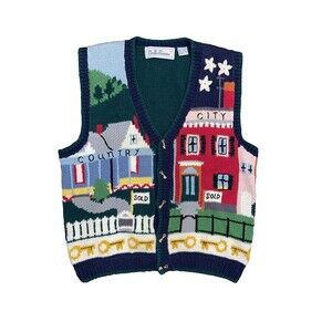 Vintage BellePointe Realtor Sold House Sweater Vest Size Medum